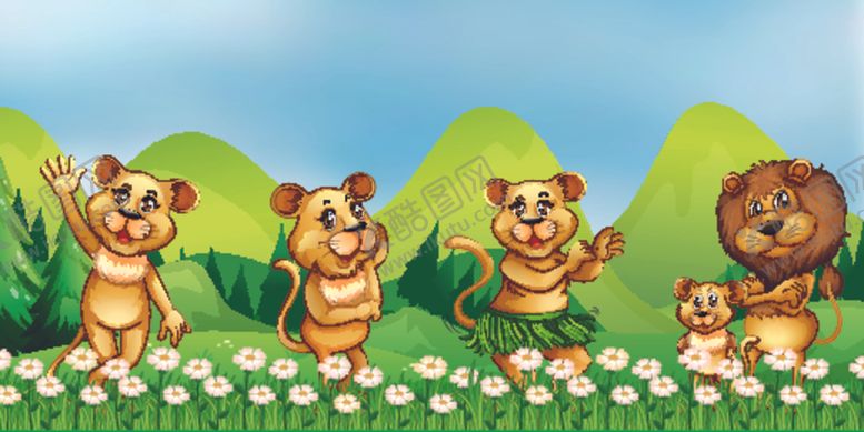 编号：61889007131918383639【酷图网】源文件下载-卡通动物插画