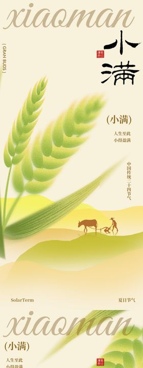 小满节气农田风光海报设计