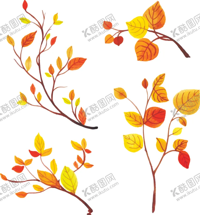 编号：43556907022024301187【酷图网】源文件下载-秋天绘画树叶素材