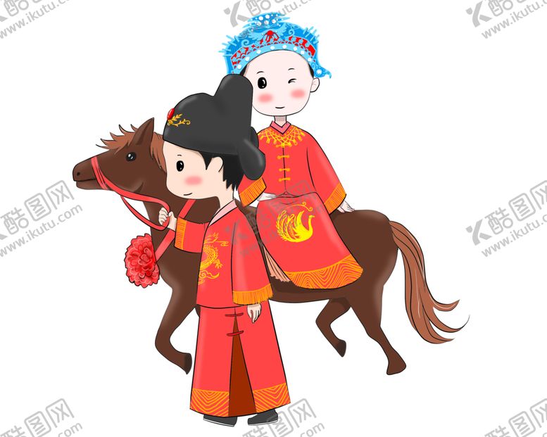 编号：29538005100800505589【酷图网】源文件下载-卡通新郎新娘PNG免扣素材