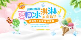 创意时尚清凉夏季促销展板