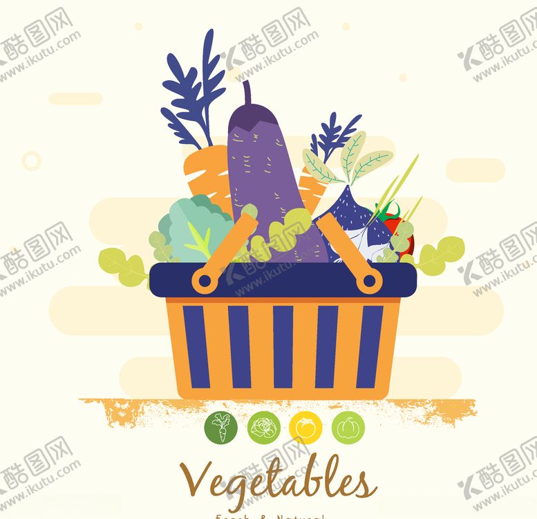 编号：96092509182309336084【酷图网】源文件下载-创意装满购物篮的蔬菜