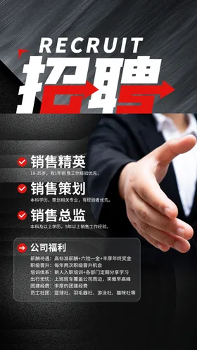 招聘海报企业学校精英