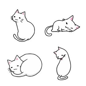 手绘猫咪插画