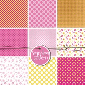 几何波点无缝图案集合