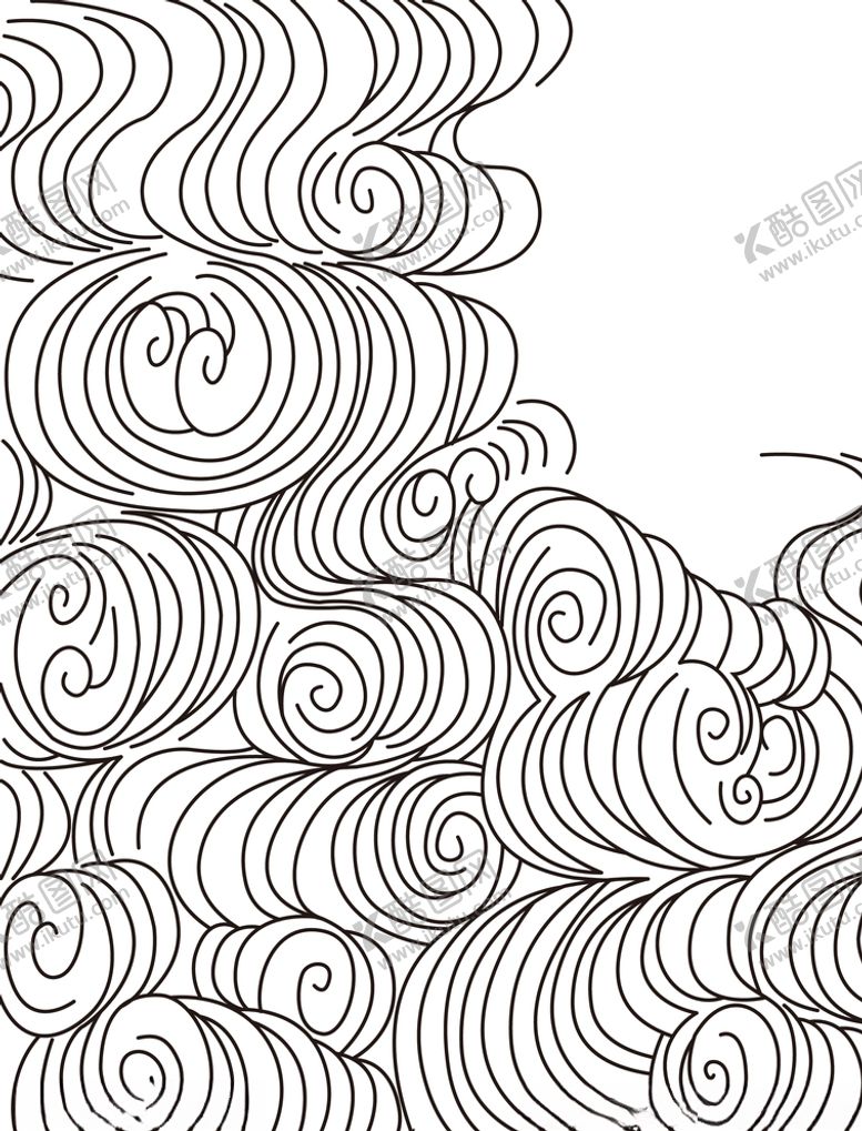 编号：75481209190229552945【酷图网】源文件下载-海浪线稿矢量图形素材