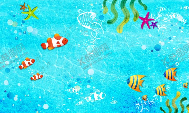 编号：96583809212350483264【酷图网】源文件下载-手绘插画风海底背景