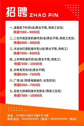 招聘海报几何图形简约宣传单页