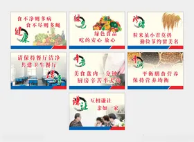 食堂文化展板学校海报标语