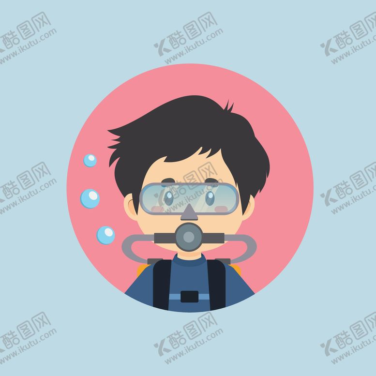 编号：23122201270456455160【酷图网】源文件下载-卡通潜水员