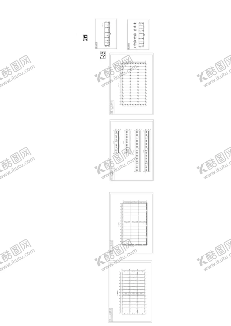 编号：87812911210054426348【酷图网】源文件下载-三联跨厂房CAD