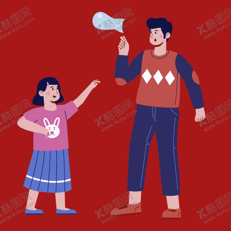 编号：19210902171843467614【酷图网】源文件下载-手绘亲子人物