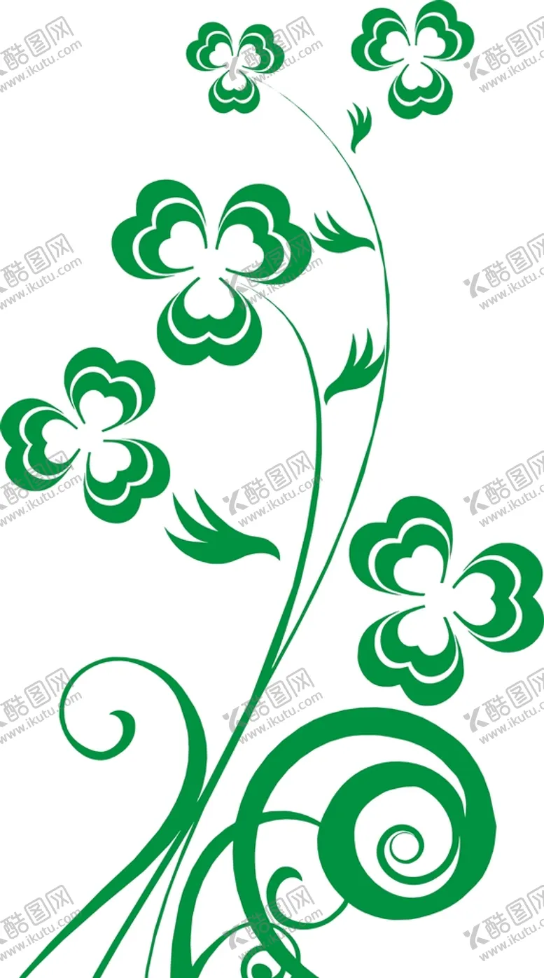 编号：93420801281829122488【酷图网】源文件下载-绿色单花矢量图