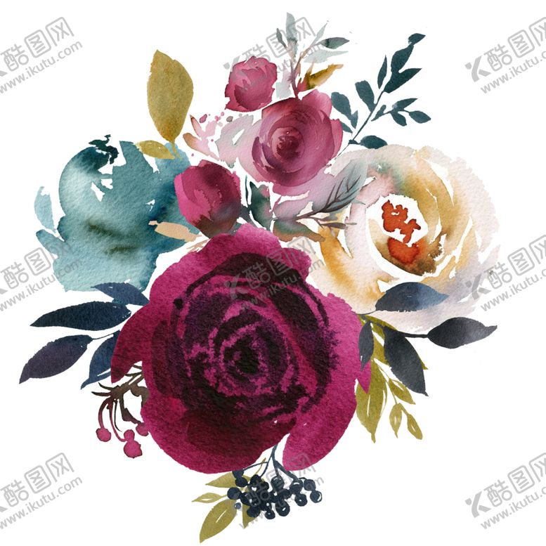 编号：72536801142040485522【酷图网】源文件下载-水彩花卉