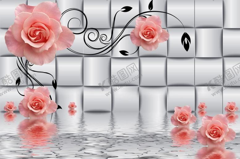 编号：16301309261826559030【酷图网】源文件下载-玫瑰花背景墙