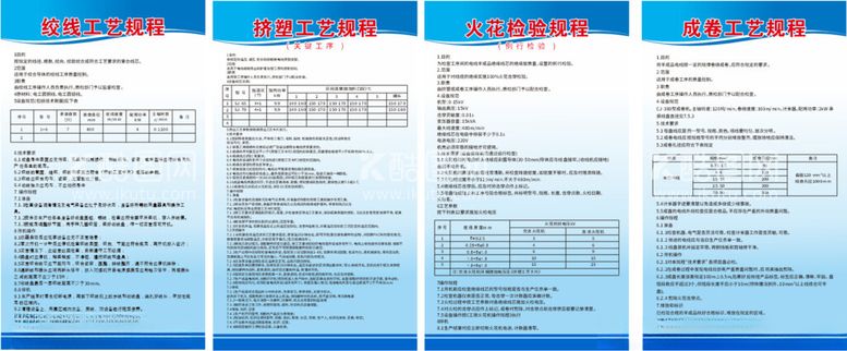 编号：21286711242343208025【酷图网】源文件下载-火花绞线挤塑成卷制度牌