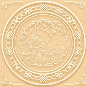 吊顶天花玉雕圆圈图腾