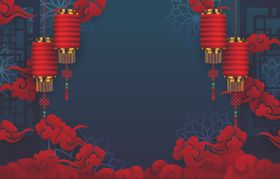 新年背景中国风贺卡春节喜庆