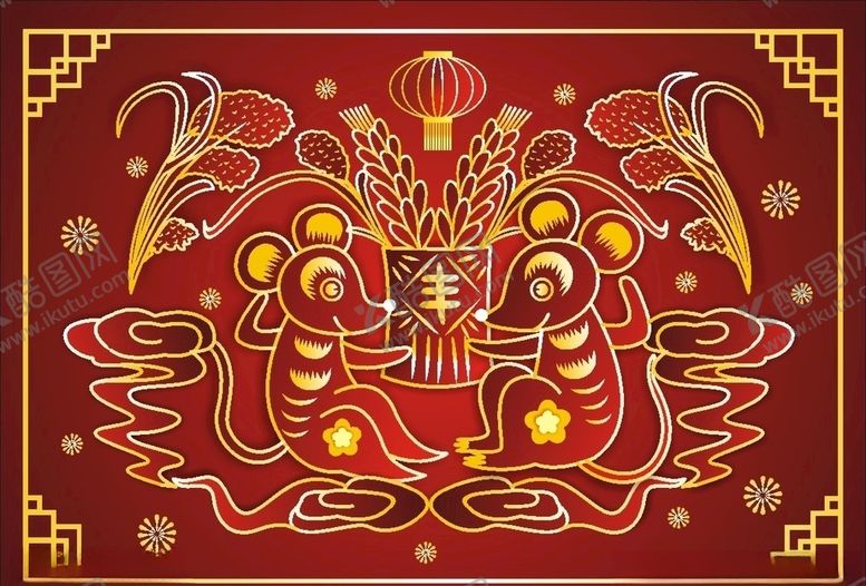 编号：47846709131004262483【酷图网】源文件下载-鼠年剪纸