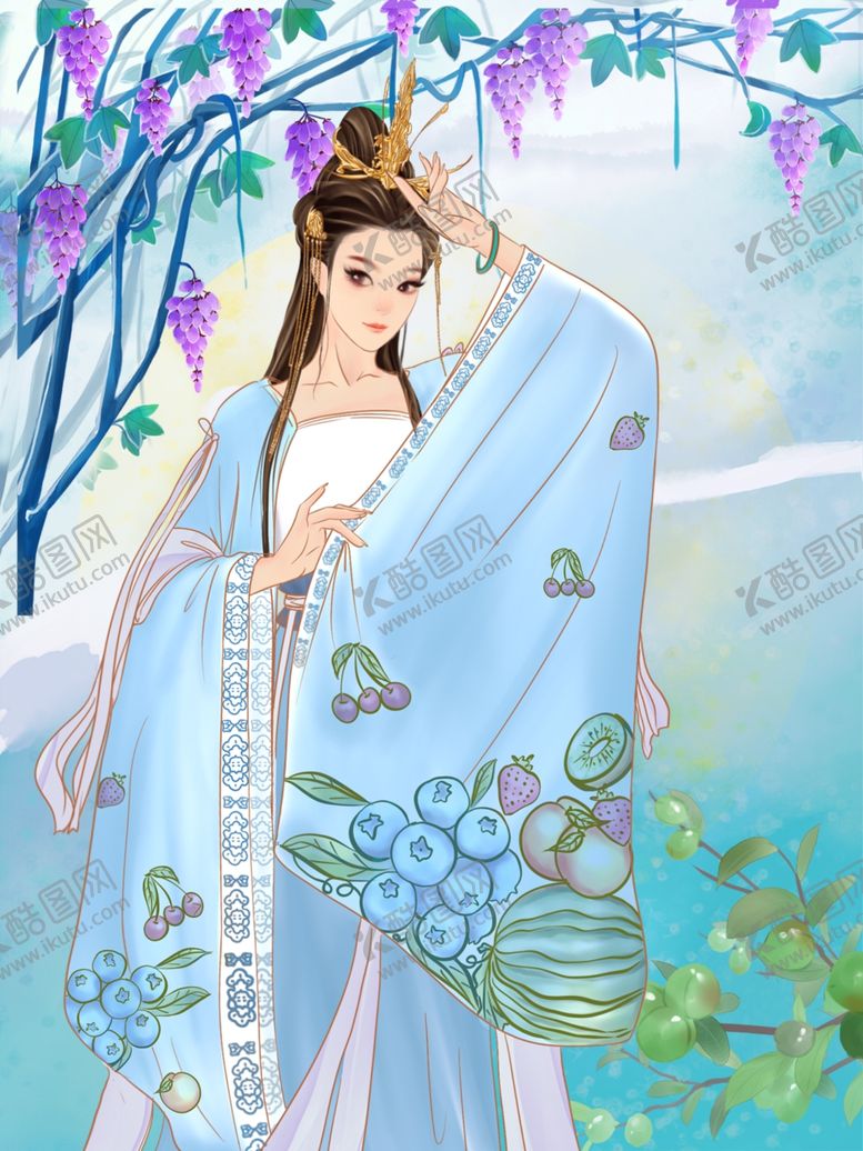 编号：62035904180224314515【酷图网】源文件下载-古风美女插画