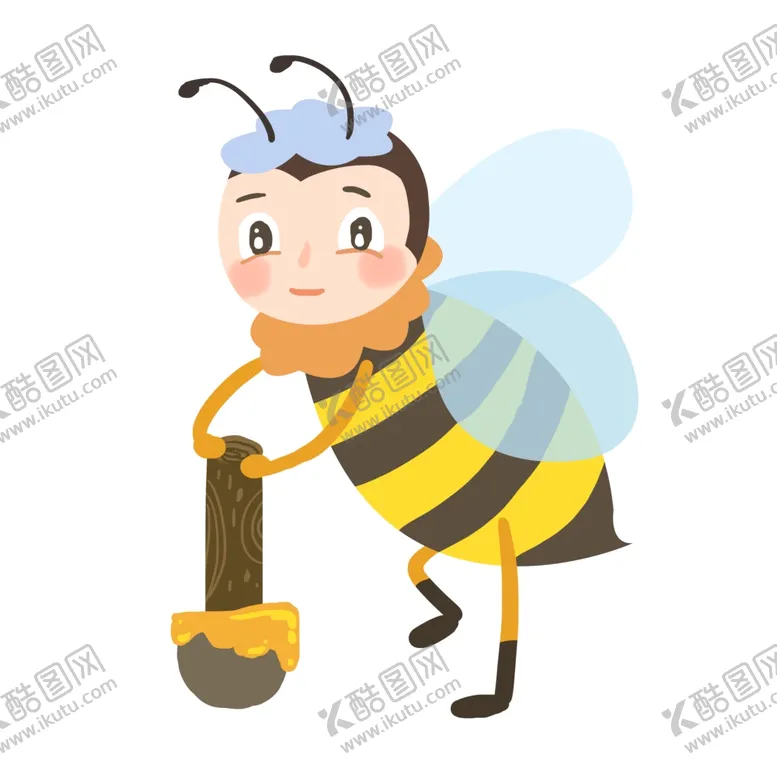 编号：86338504290344222628【酷图网】源文件下载-正在捣花蜜的小蜜蜂插画