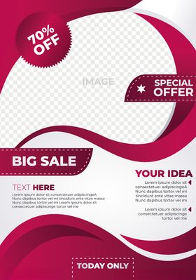 红色促销海报传单