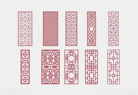 中式镂空雕花隔断