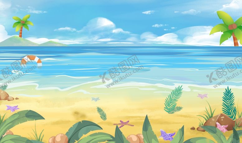 编号：47305804021452212439【酷图网】源文件下载-夏日海滩风光