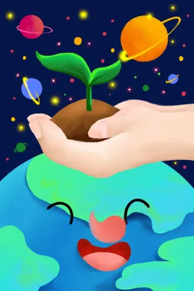 绿色种子插画