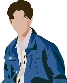 帅气男孩色块扁平矢量图
