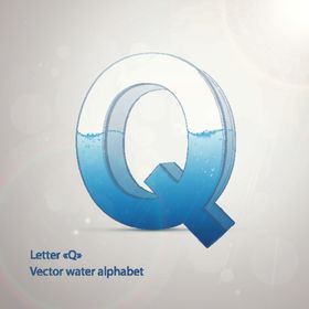 时尚卡通英文字母Q字设计艺术字