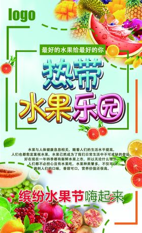 热带水果节展板热带水果乐园