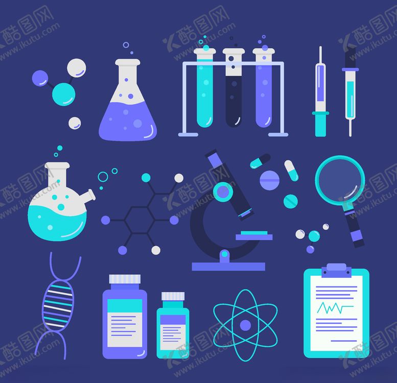 编号：68114410101523278149【酷图网】源文件下载-矢量科学实验器材