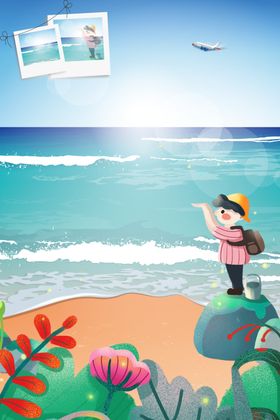 海洋沙滩婚礼迎宾背景