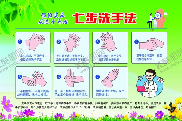 编号：23248011240647162419【酷图网】源文件下载-正确洗手方法七步洗手法
