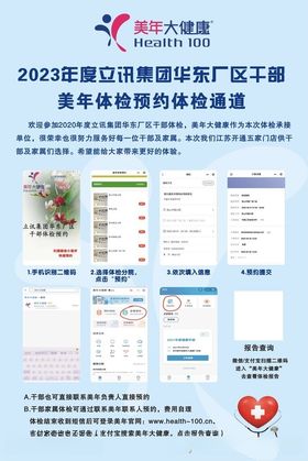 美年大健康体检展板海报