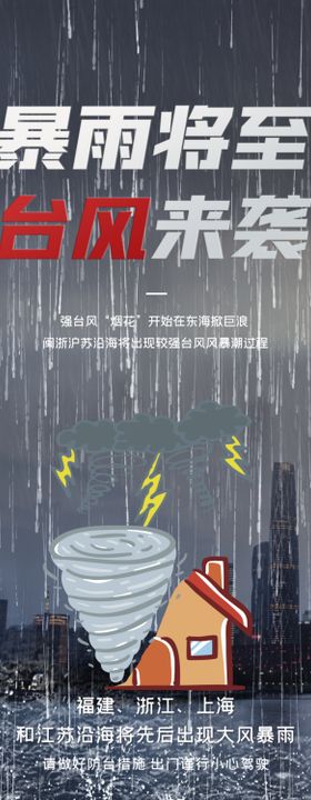 预防暴雨海报