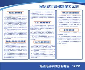 食品安全管理制度公示牌