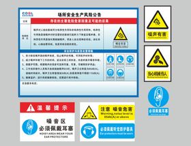 安全生产风险公告栏  噪音有害