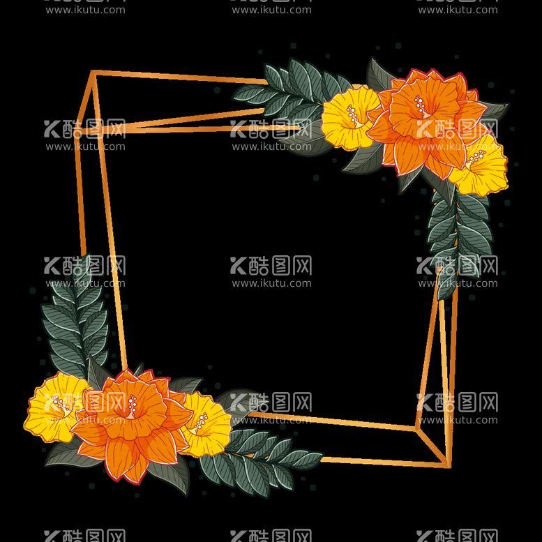 编号：20346710082215510579【酷图网】源文件下载-植物花朵边框免抠图