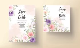 花卉婚礼请柬设计