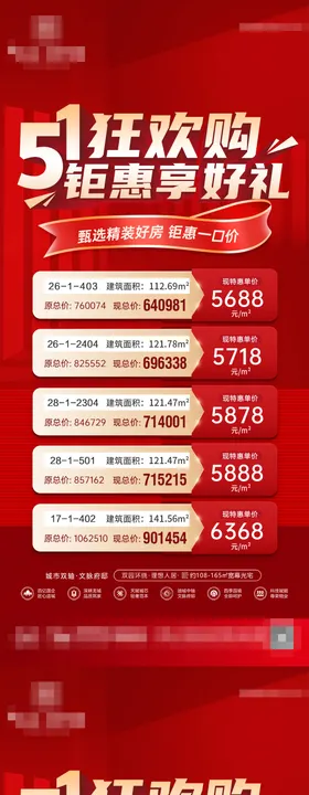 地产五一购房特惠特价房海报