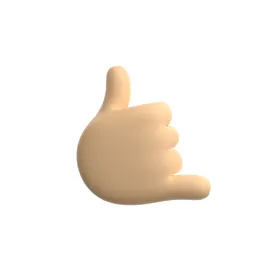 3D手势小胖PNG元素小