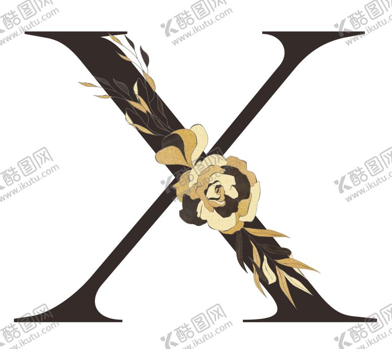 编号：79076910100339588878【酷图网】源文件下载-手绘花叶字母