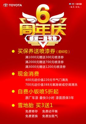 周年庆海报红色促销感谢一路有你活动