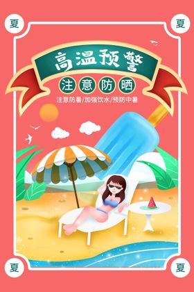 高温预警公益海报活动素材