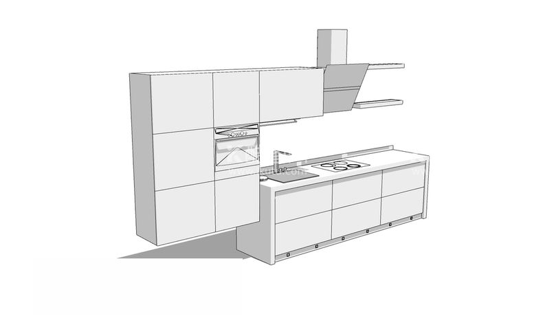 编号：12863812180031327956【酷图网】源文件下载-白色简约橱柜模型
