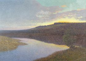 波点风格风景油画