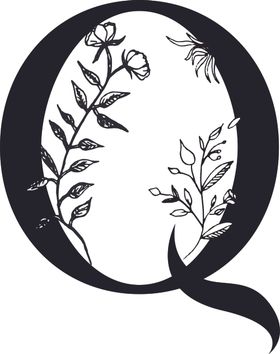 手绘花纹字母