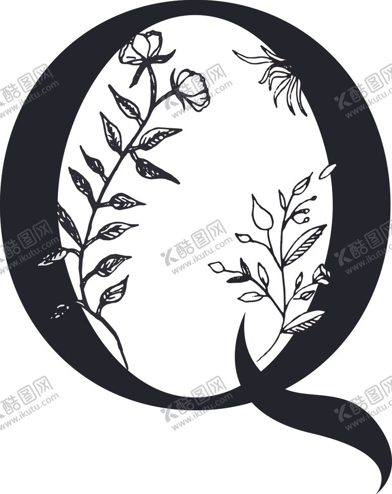 编号：12513610041037389564【酷图网】源文件下载-手绘花纹字母